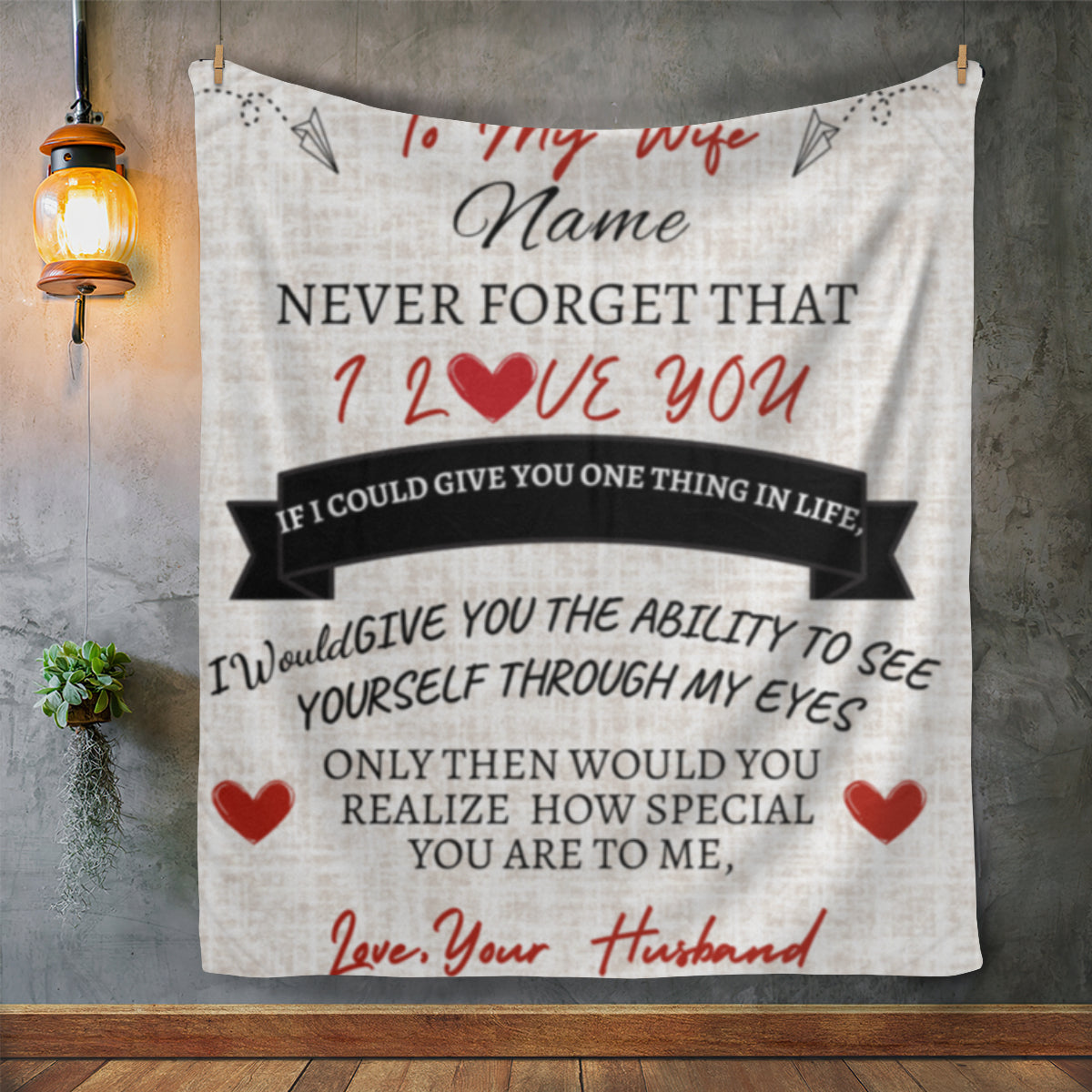 To My Wife Blanket I Paper Plane Blanket