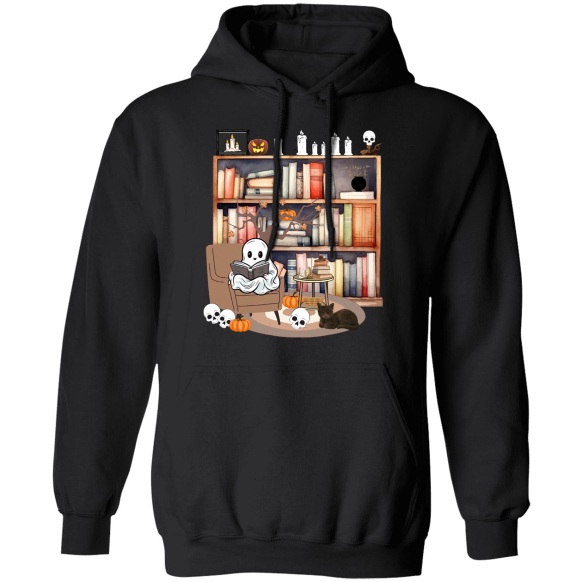 Ghost Reading Books Sweater, Bookish Halloween Sweatshirt, Halloween Teacher Gift, Librarian Halloween Hoodie, Ghost Crewneck (4) Retro Ghost Reading Books Sweatshirt