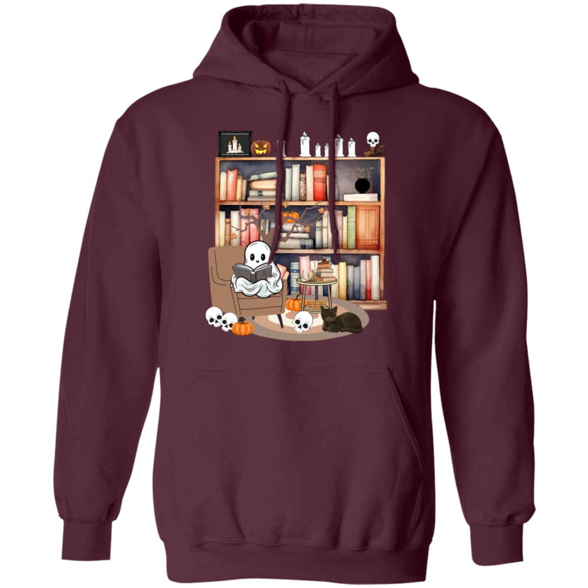 Ghost Reading Books Sweater, Bookish Halloween Sweatshirt, Halloween Teacher Gift, Librarian Halloween Hoodie, Ghost Crewneck (4) Retro Ghost Reading Books Sweatshirt