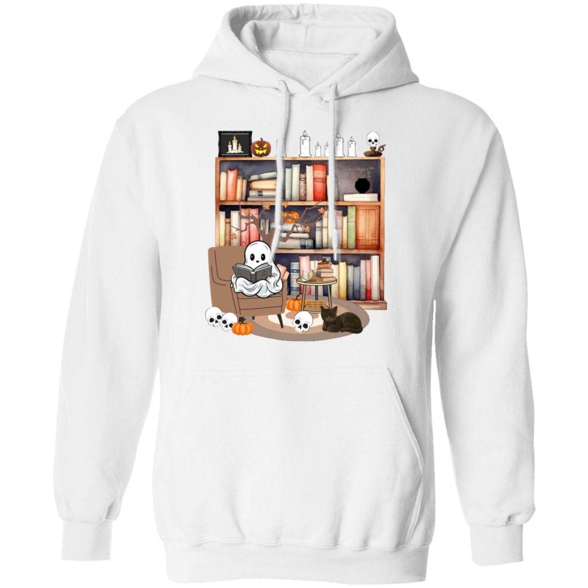 Ghost Reading Books Sweater, Bookish Halloween Sweatshirt, Halloween Teacher Gift, Librarian Halloween Hoodie, Ghost Crewneck (4) Retro Ghost Reading Books Sweatshirt