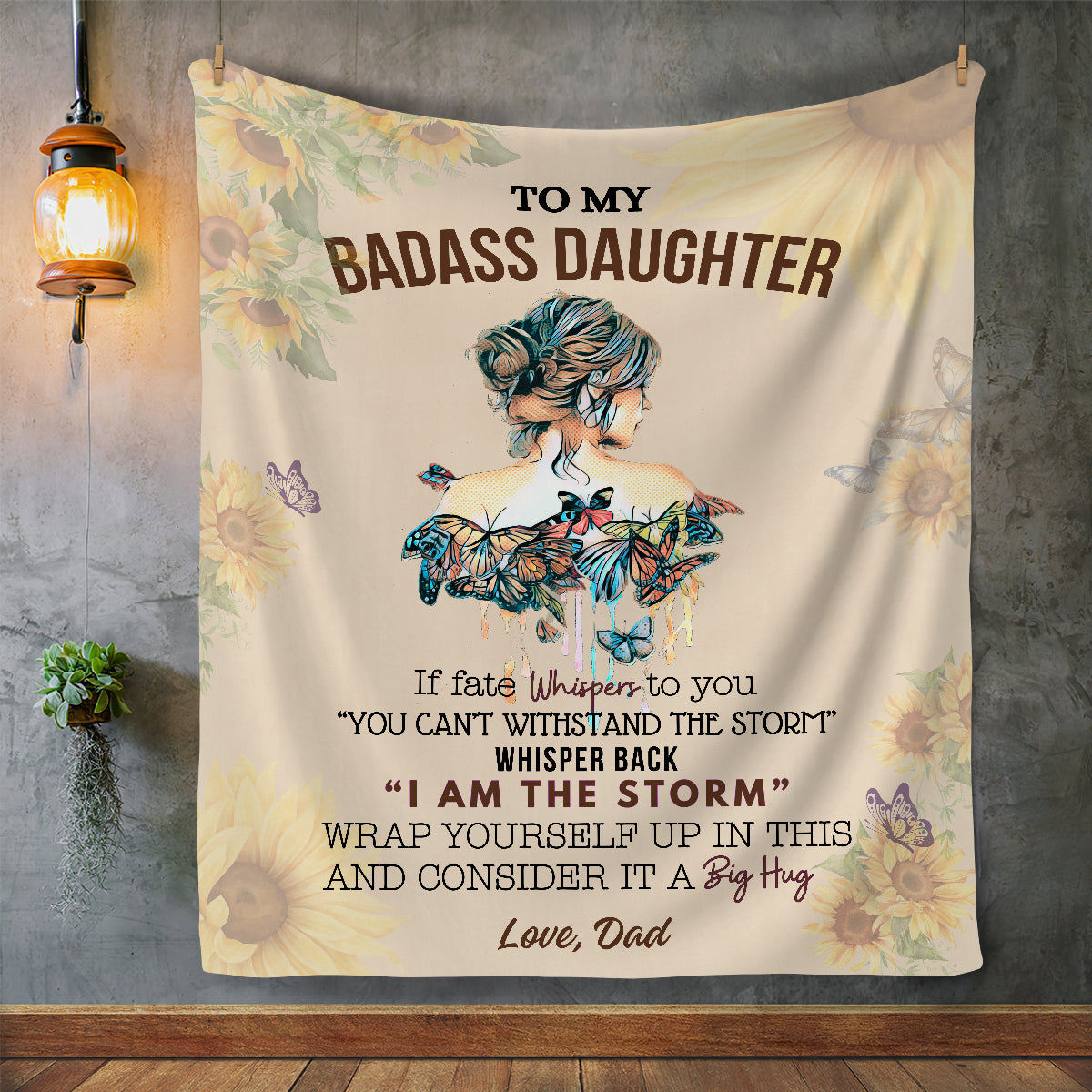 To My Badass Daughter Blanket