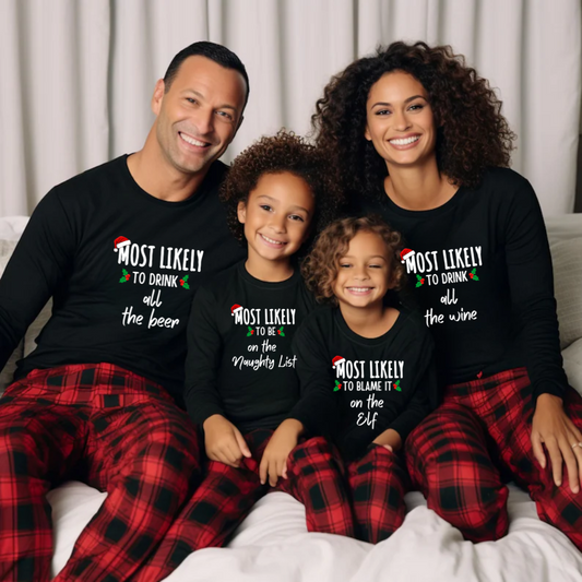 Most Likely to Family Matching Christmas Shirts