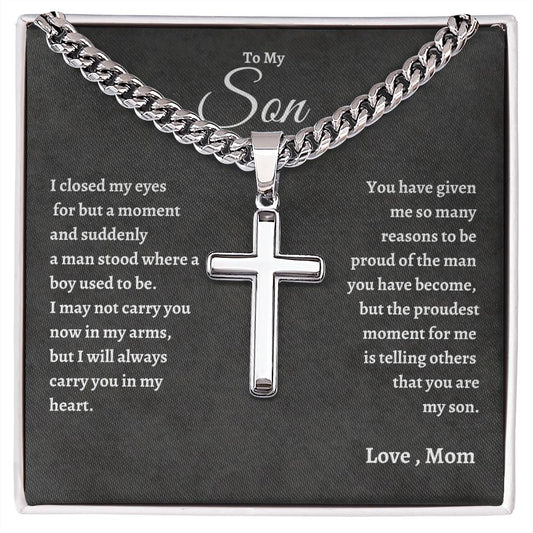 To My Son I Cuban Cross Linked Chain