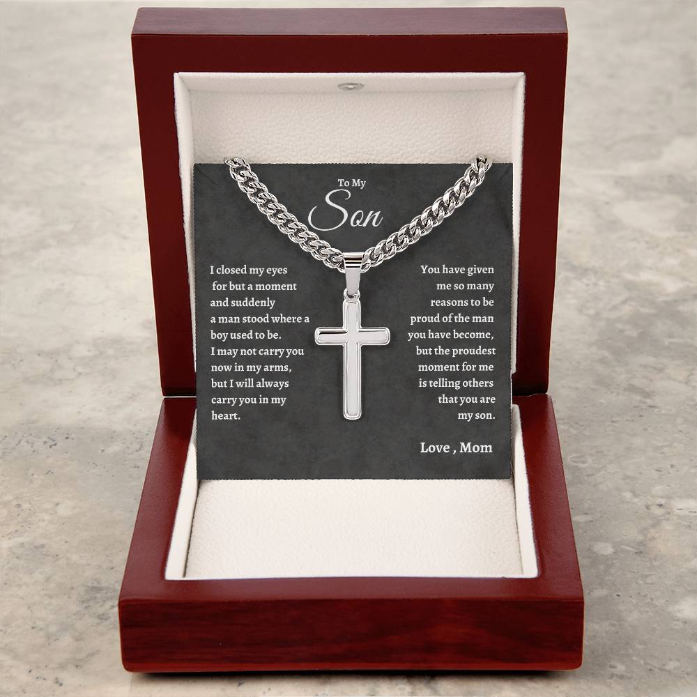 To My Son I Cuban Cross Linked Chain