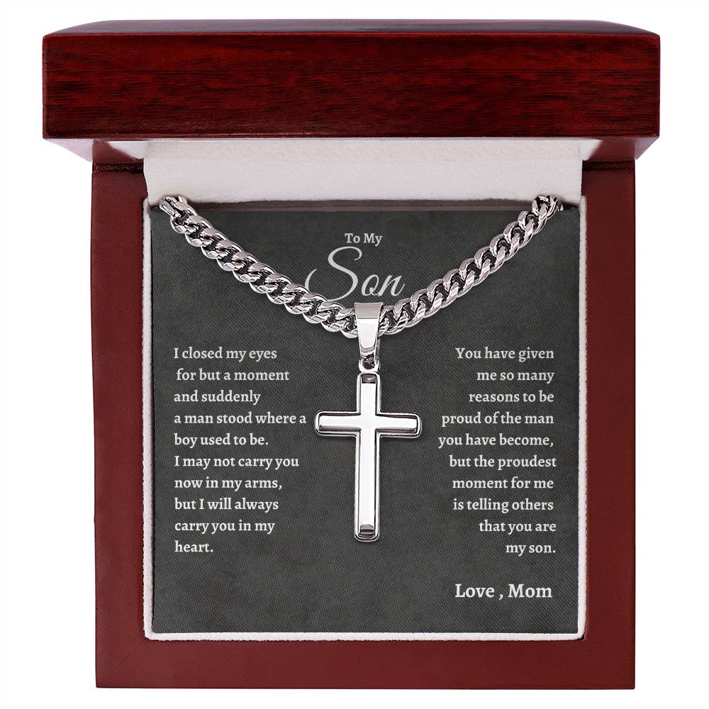 To My Son I Cuban Cross Linked Chain