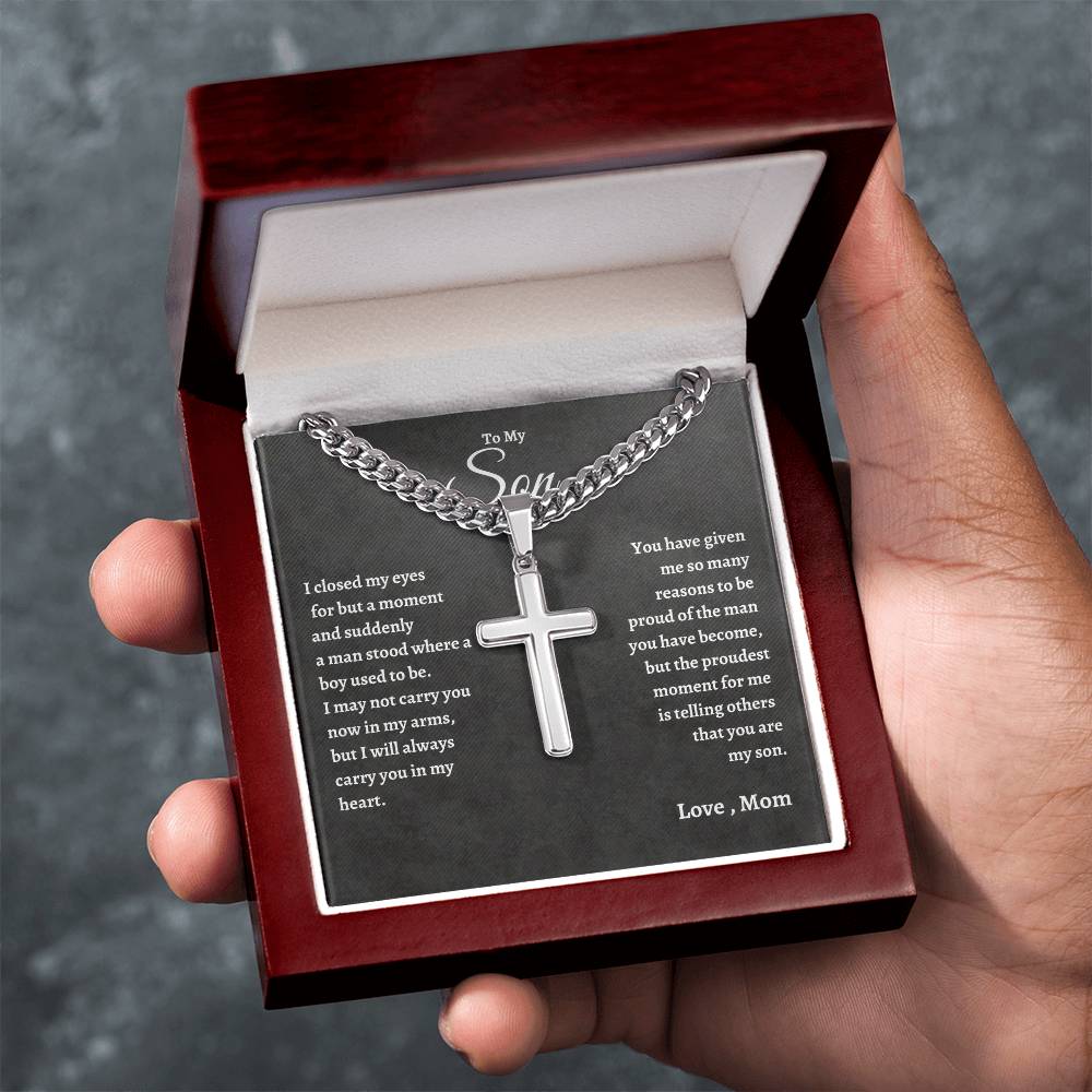 To My Son I Cuban Cross Linked Chain